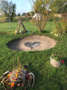 photo of fire pit for sweat lodge ritual